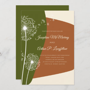 Modern Dandelion Wedding Einladung