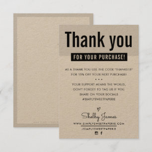 MODERN DANK IHRER Kunden niedliche schwarze Krawat Dankeskarte