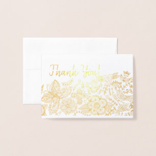 Modern Danke! Butterfly Birds Hearts Filigree Folienkarte