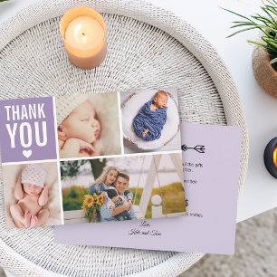 Modern Danke Foto Uni Stats Flat Birth Ankündigung