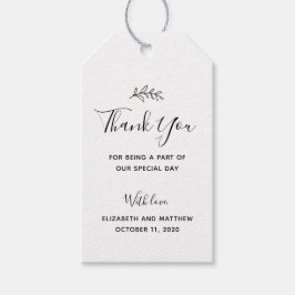 Modern danke Ihnen Geschenktag. Einfache botanisch Geschenkanhänger