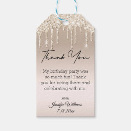 modern danke Ihnen süße 16 goldtropfende Glitzer Geschenkanhänger