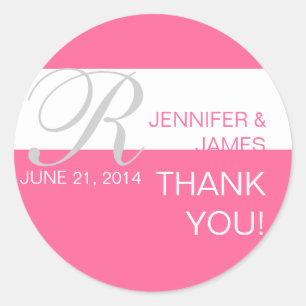 Modern Danke, Monogram Wedding Stickers