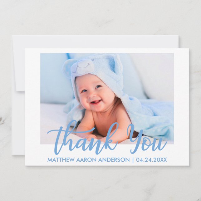 Modern danke neues Baby-blaue Streifen (Vorderseite)