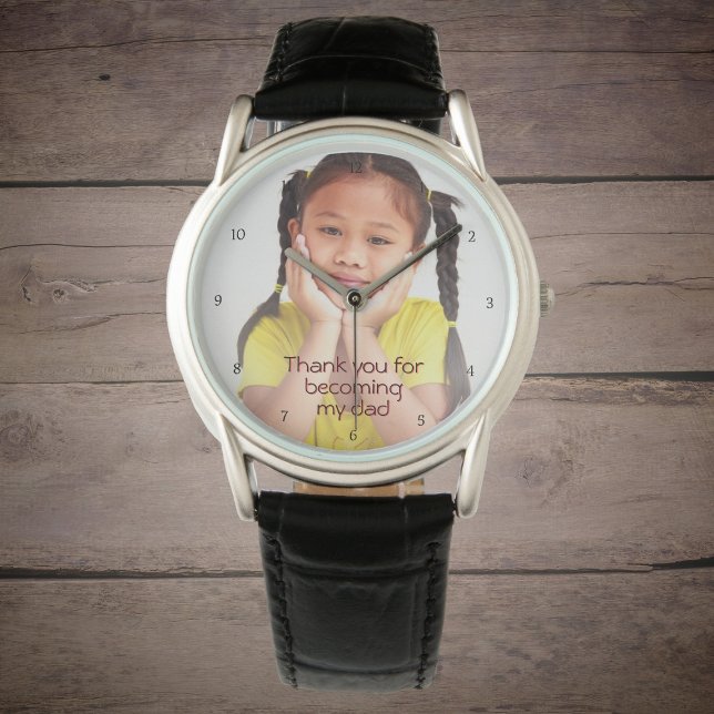Modern Danke, Stepdad Foto Armbanduhr (Von Creator hochgeladen)