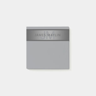 Modern Dark Gray Farbverlauf Name oder Firmenname Post-it Klebezettel