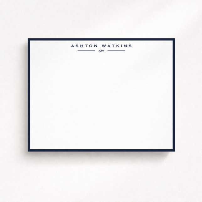 Modern Dark Navy Border Note Card Einladung (Von Creator hochgeladen)