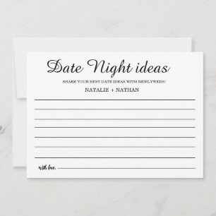 Modern Date Night Card Brautparty Game-Zeichen Hinweiskarte