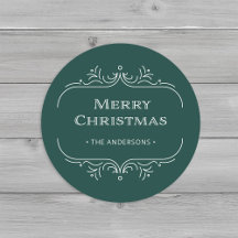 Modern Deco | Elegant Green Merry Christmas