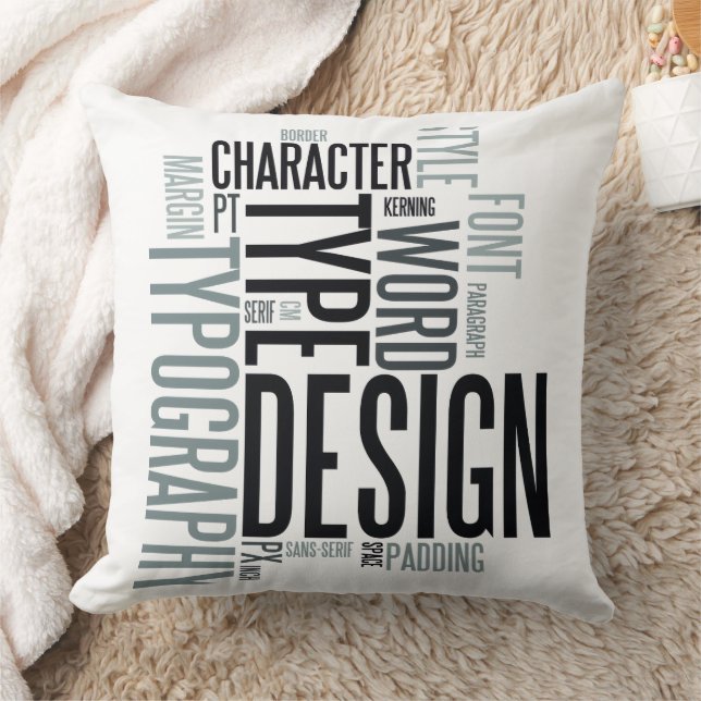 Modern Decorative Typography Throw Pillow Kissen (Decke)