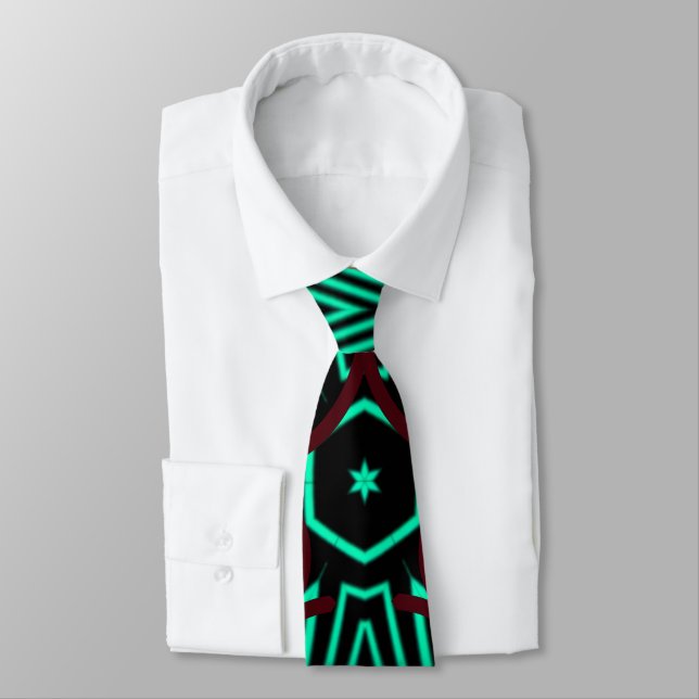Modern Deep Red Black Green Niedlich Neck Tie Krawatte (Gebunden)
