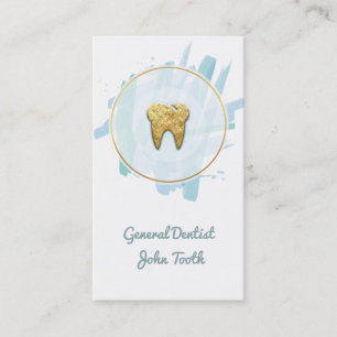 Modern Dentis Gold Tooth Logo Business Card Terminkarte
