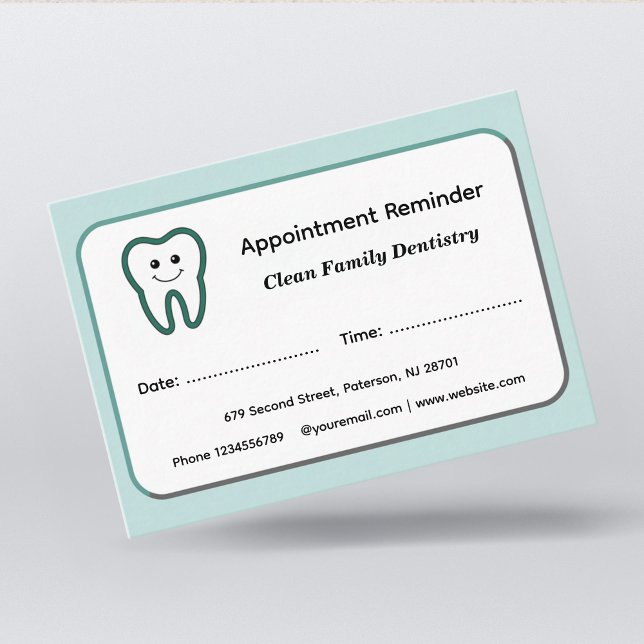 Modern Dentist Appointment Reminder Cards Terminkarte (Von Creator hochgeladen)