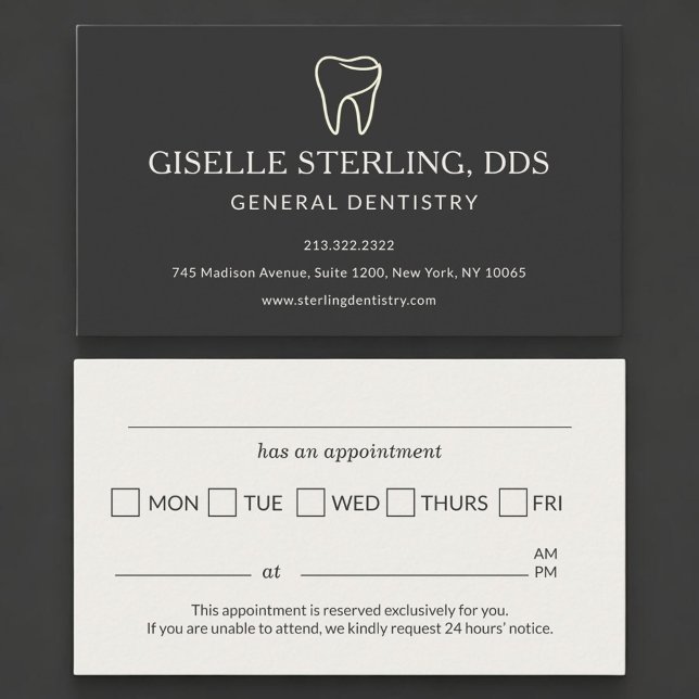 Modern Dentist Office Tooth Appointment Reminder Terminkarte (Von Creator hochgeladen)