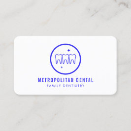 Modern Dentist Teeth Blue Logo Visitenkarte