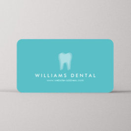 Modern Dentist Tooth Logo auf Aqua Blue Business C Visitenkarte