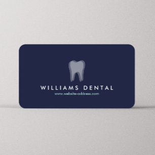 Modern Dentist Tooth Logo auf Navy Blue Visitenkarte
