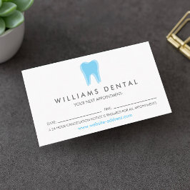 Modern Dentist Tooth Logo auf weißer Verabredung Visitenkarte
