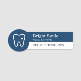 Modern Dentist Tooth Logo Navy Blue Office Namensschild