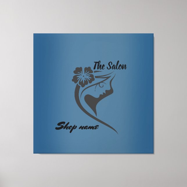 Modern Der Salon Behandlung Haar Custom Shop Name Leinwanddruck (Vorderseite)