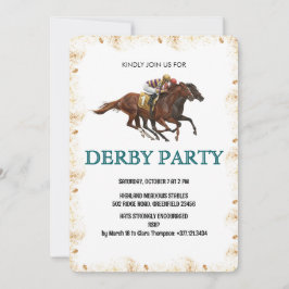 Modern Derby Horse Racing Party Invite Einladung
