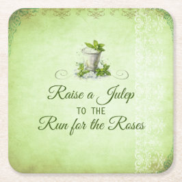 Modern Derby Party Watercolor Mint Julep Elegant Rechteckiger Pappuntersetzer