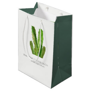 MODERN DESERT CACTUS FOLIAGE WATERCOLOR WEDDING MITTLERE GESCHENKTÜTE