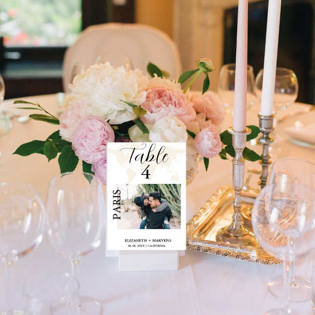 Modern Destination Reise Thema Hochzeit Tischnummer (Von Creator hochgeladen)