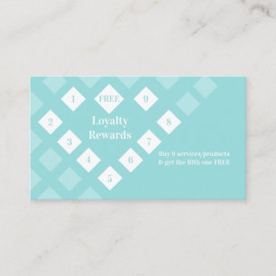 Modern Diamond Heart Loyalty Lido Aqua Blue Visitenkarte