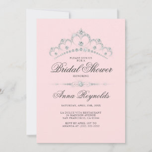 Modern Diamond Tiara BRAUTPARTY Rosa Budget Einladung