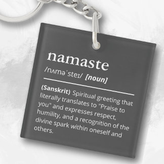 Modern Dicitonary Namaste Yoga Spirituelle Schwarz Schlüsselanhänger