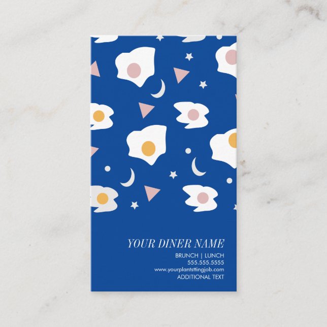 Modern Diner Brunch Business Card Business Card Visitenkarte (Vorderseite)
