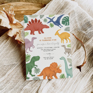 Modern Dinosaur Boy Birthday Party Einladung