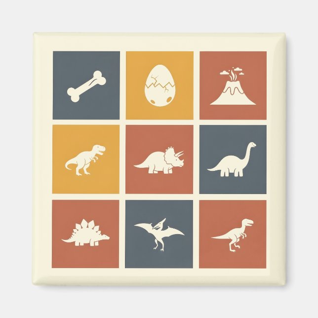 Modern Dinosaur Icon Grid Magnet (Vorne)