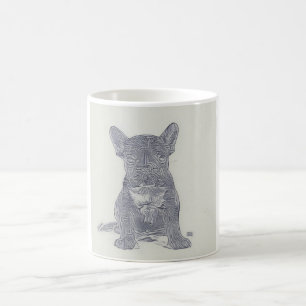 Modern Distressed Foto French Bulldog Lover Kaffeetasse