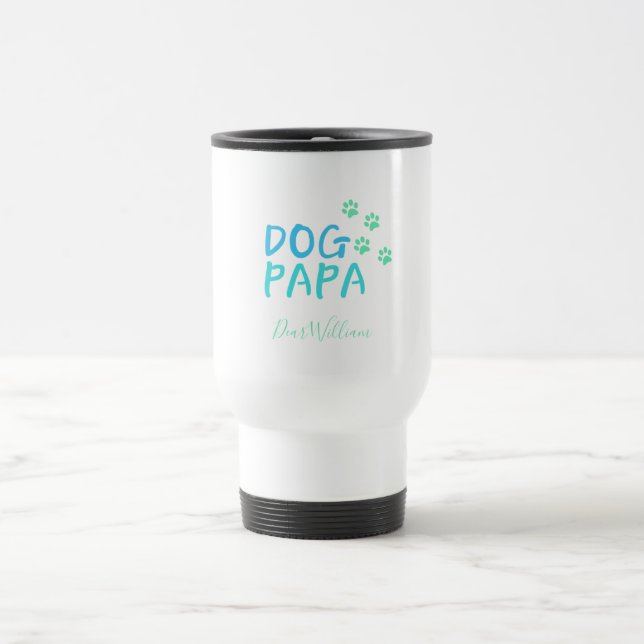 Modern Dog Papa Travel Mug Reisebecher (Mittel)