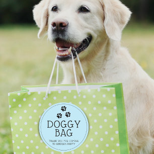 Modern Dog Paw Danke Pawty Runder Aufkleber