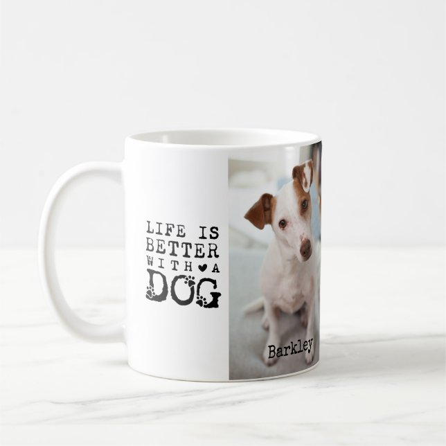 Modern Dog Pet Quote Photo Template Mug Kaffeetasse (Links)