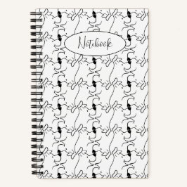 Modern Dog Profile Pattern White Custom Small Notizbuch