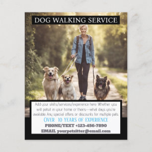 MODERN Dog Walker Pet Sitter Foto Kleine Unternehm Flyer