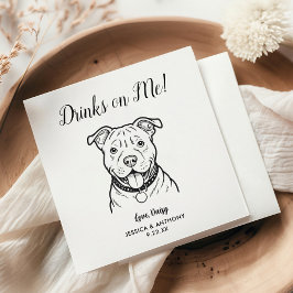 Modern Dog Wedding Cocktail Napkins Serviette