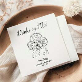 Modern Dog Wedding Cocktail Napkins Serviette