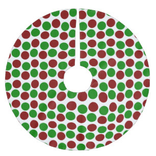Modern doter roter und grüner Baumrock Polyester Weihnachtsbaumdecke
