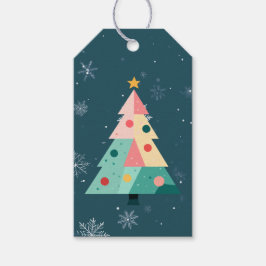 Modern Dots Christmas Tree Gift Tag Geschenkanhänger