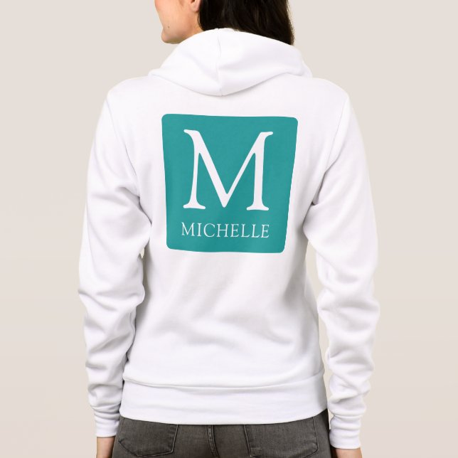 Modern Double Side Name Monogram Damen Hoodie (Rückseite)