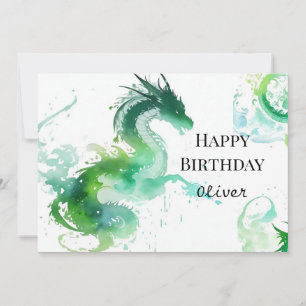 Modern Dragon Magic Birthday Karte