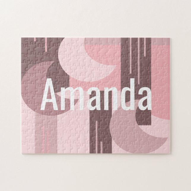Modern Dream Boho Pink Natural Puzzle (Horizontal)