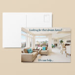Modern Dream Zuhause Real Anwesen Marketing Realto Postkarte<br><div class="desc">Suchen Sie nach dieser Traumfrau-Zuhause? Wir können helfen. Diese saubere,  moderne Inneneinrichtung zeichne einem echten Anwesen-Kunden,  wenn er nach einem Immobilien sucht. Fügen Sie auf der Rückseite dieser Marketing-Mailers Ihre Maklerinformationen hinzu. Werden Sie Ihr erfolgreichster richtiger Anwesen Agent!</div>