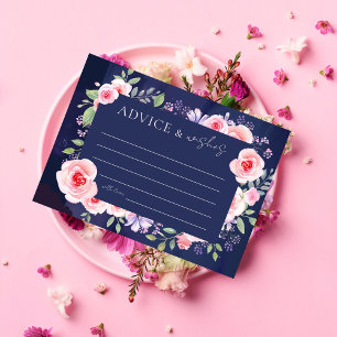 Modern Dreamy Floral Brautparty Ratschläge & Wünsc Begleitkarte