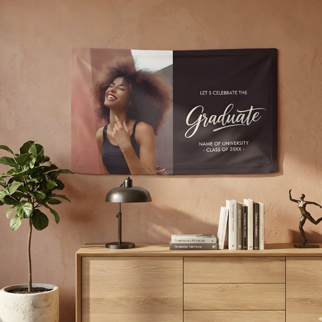Modern Dual-Sided Photo Graduation Party Banner (Von Creator hochgeladen)